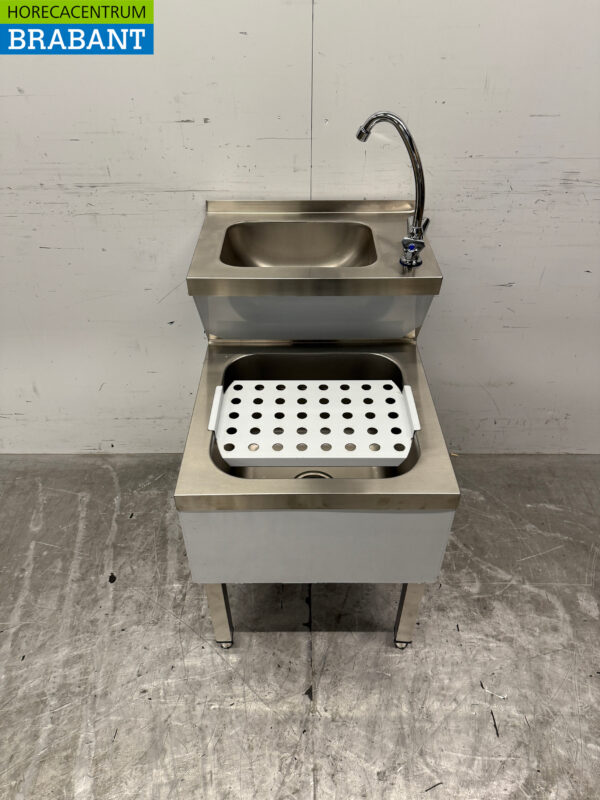 Stainless steel Saro Double Sink Sink Pouring Bowl combi Faucet 50.5 cm Horeca