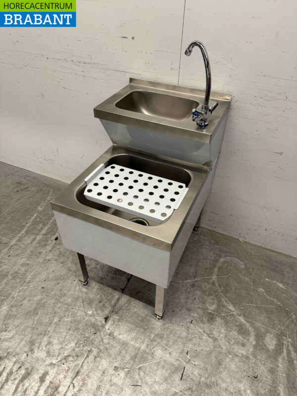Stainless steel Saro Double Sink Sink Pouring Bowl combi Faucet 50.5 cm Horeca - Image 2