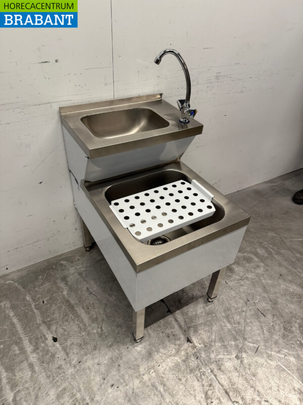 Stainless steel Saro Double Sink Sink Pouring Bowl combi Faucet 50.5 cm Horeca - Image 3