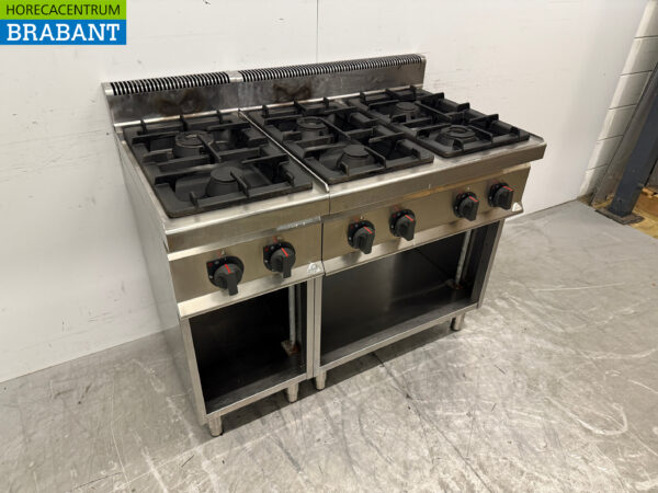 Stainless steel Berto's Gas Stove 6 Burners 120 cm Natural Gas Horeca - Image 3