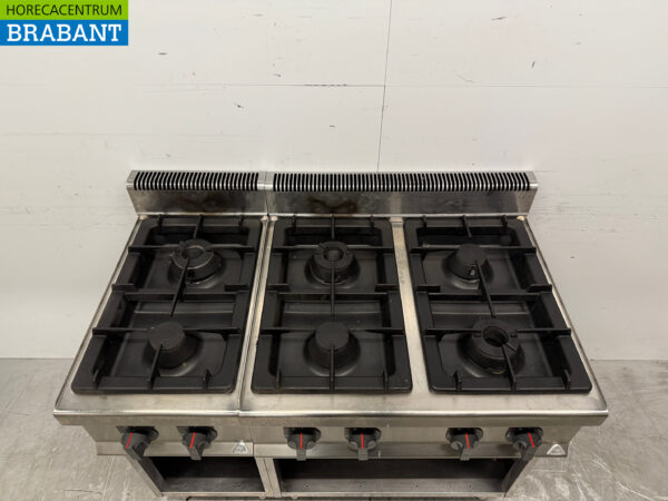 Stainless steel Berto's Gas Stove 6 Burners 120 cm Natural Gas Horeca - Image 4