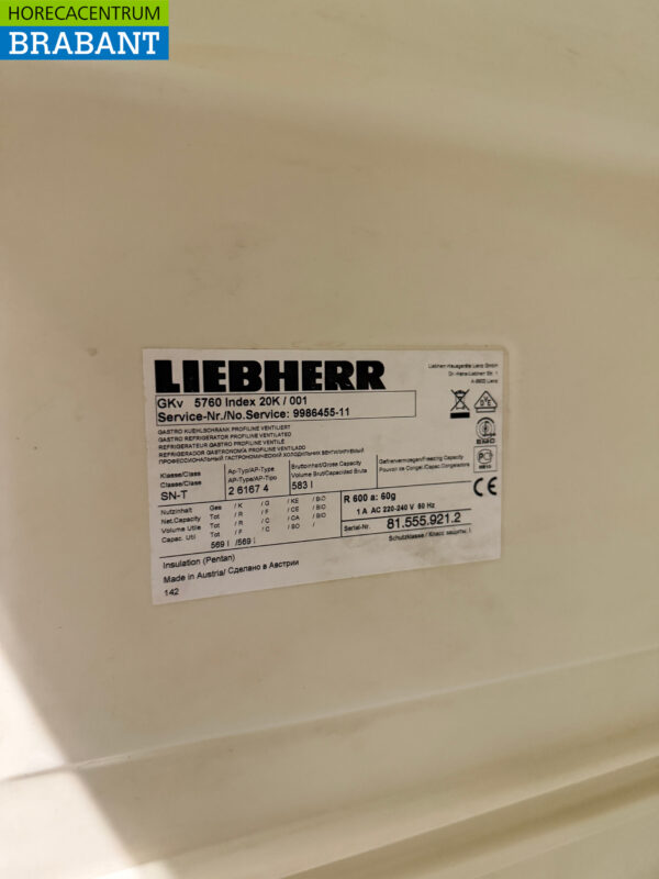Stainless steel Liebherr Refrigerator 583 liters 230V Catering - Image 5