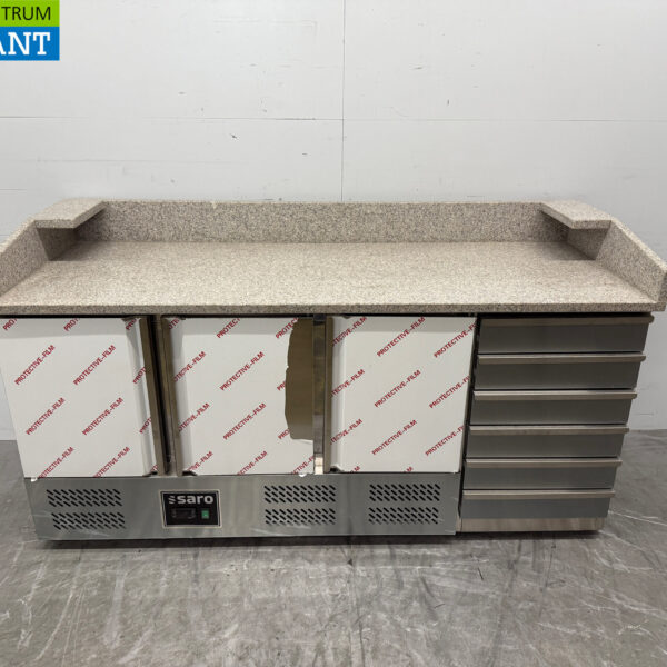 Stainless steel Saro Pizza Workbench 188.5 cm 230V Horeca