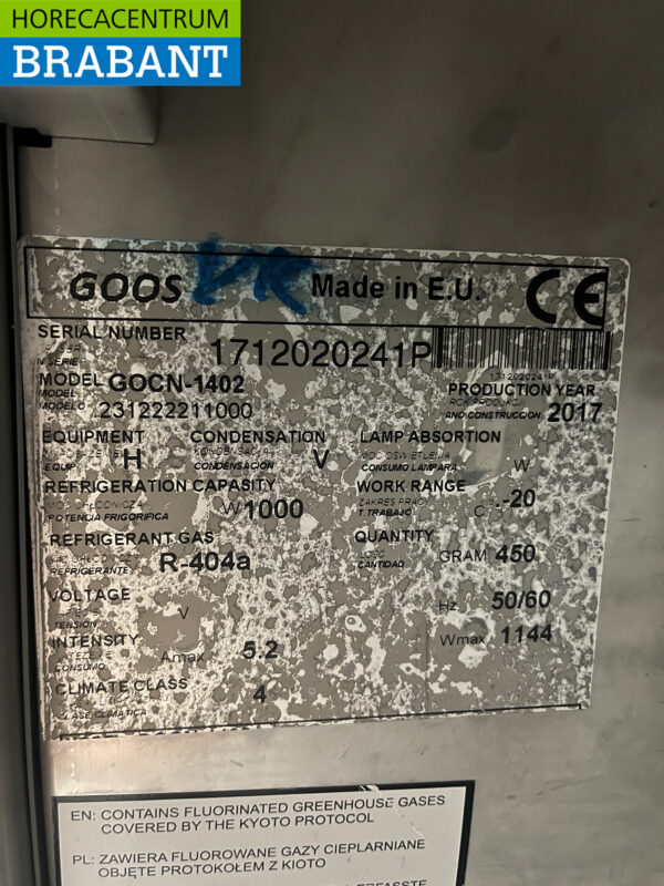 Stainless steel Double Door Freezer 1400 liters 230V Horeca - Image 5