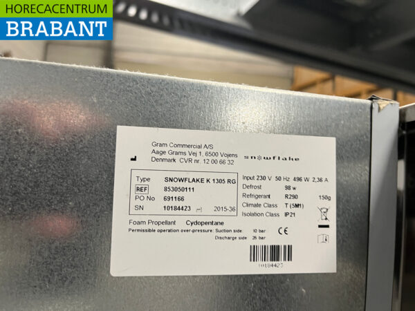 Stainless steel Gram Snowflake Double Door Refrigerator 1230 liters 230V Catering - Image 5