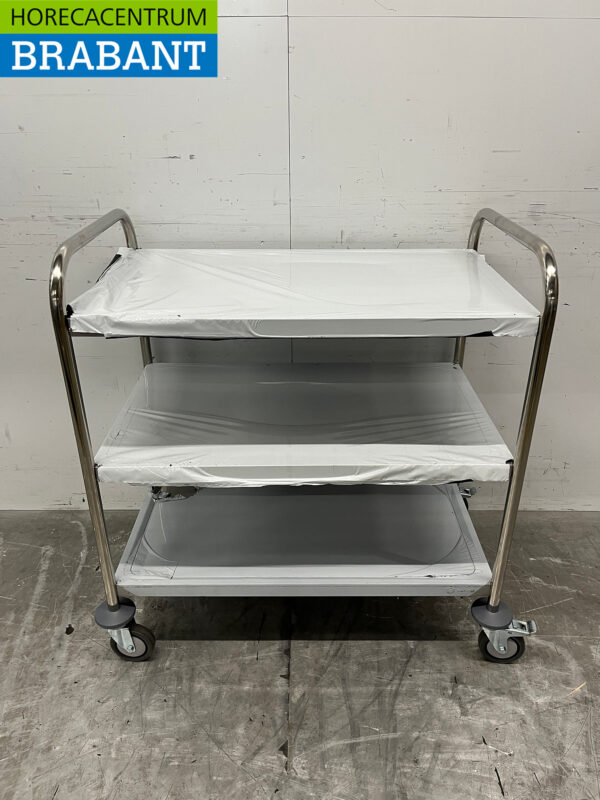 Stainless steel Zorro Serving Cart 3 tiers 85 cm Catering