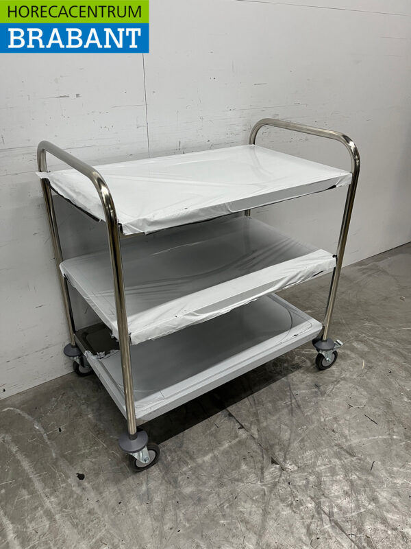 Stainless steel Zorro Serving Cart 3 tiers 85 cm Catering - Image 3