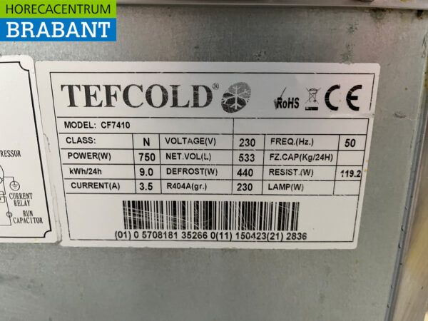 Stainless steel Tefcold Refrigerated Workbench 4 Doors Mobile 223 cm 230V Horeca - Image 6
