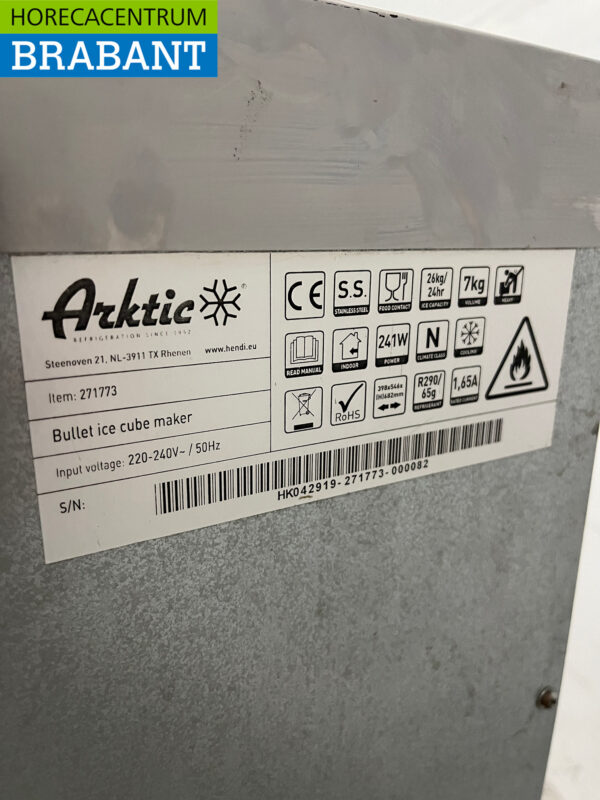 Stainless steel Arktic Ice cube machine 26 kg per day 7 kg bunker 230V Horeca - Image 5