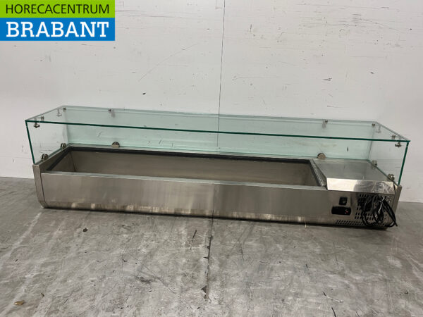 Stainless steel Saladiere 160 cm 7 x 1/4 GN 230V Horeca