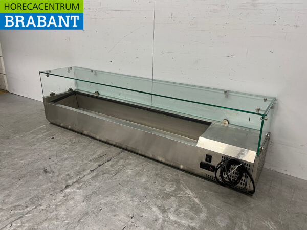 Stainless steel Saladiere 160 cm 7 x 1/4 GN 230V Horeca - Image 2