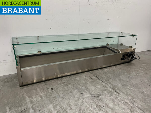 Stainless steel Saladiere 160 cm 7 x 1/4 GN 230V Horeca - Image 3