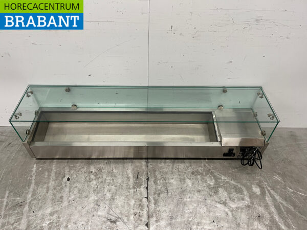 Stainless steel Saladiere 160 cm 7 x 1/4 GN 230V Horeca - Image 4