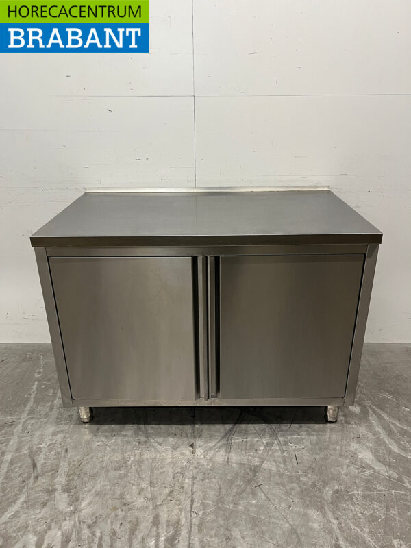 Stainless steel Work Cabinet 120 cm 2 Hinged Doors Catering