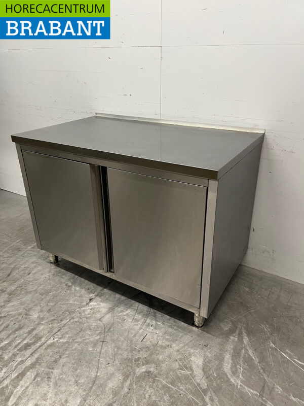 Stainless steel Work Cabinet 120 cm 2 Hinged Doors Catering - Image 2