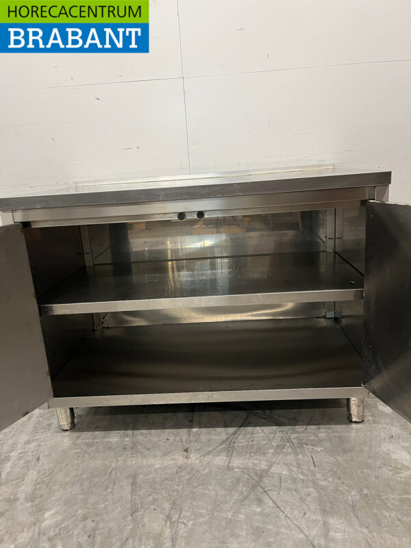 Stainless steel Work Cabinet 120 cm 2 Hinged Doors Catering - Image 5