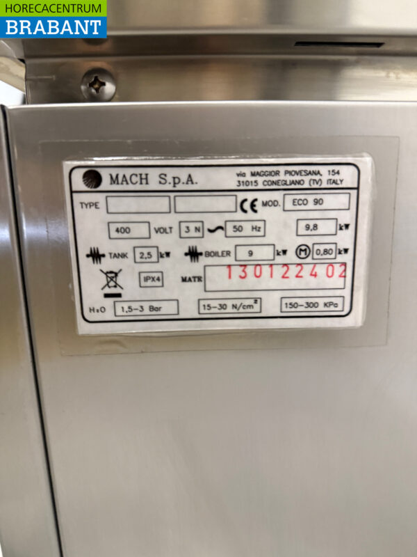 Stainless steel Mach Slide-through dishwasher 400V Catering - Image 7