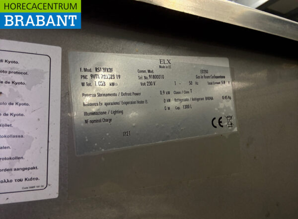 Stainless steel Zanussi Double door Refrigerator 1300 liters 230V Catering - Image 5