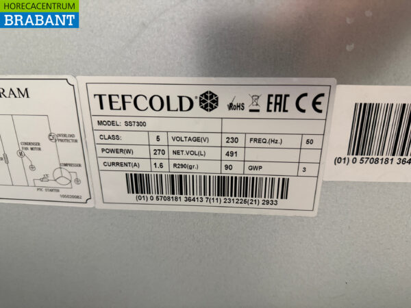 Stainless steel Tefcold Saladette 3 Doors 179 cm 230V Horeca - Image 6