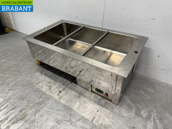 Stainless steel Built-in Bain Marie 3 x 1/1 GN 400V Catering - Image 2