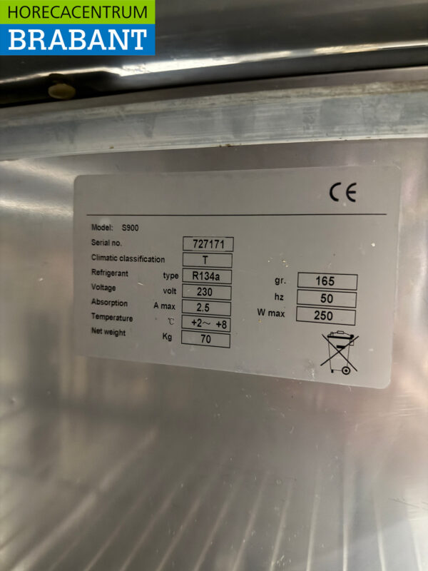 RVS Profinox Saladette 90,5 cm 2 doors 230V Horeca - Image 6