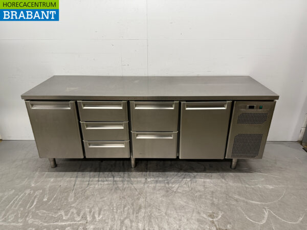 Stainless steel Afinox Refrigerated Workbench 5 Drawers and 2 Doors 230 cm 230V Horeca