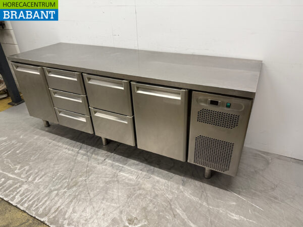 Stainless steel Afinox Refrigerated Workbench 5 Drawers and 2 Doors 230 cm 230V Horeca - Image 2