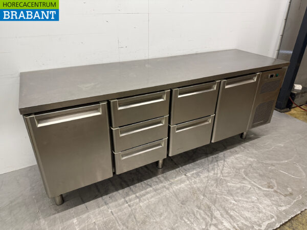 Stainless steel Afinox Refrigerated Workbench 5 Drawers and 2 Doors 230 cm 230V Horeca - Image 3
