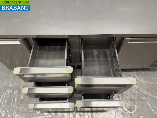 Stainless steel Afinox Refrigerated Workbench 5 Drawers and 2 Doors 230 cm 230V Horeca - Image 5