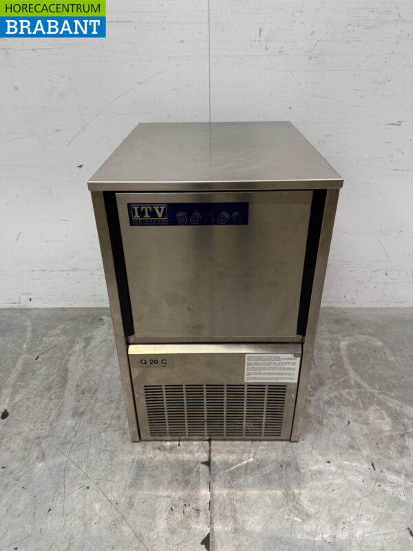 Stainless steel ITV Quasar ice cube machine 24 kg per day 6 kg bunker 230V Horeca