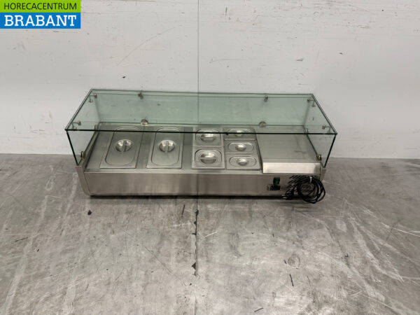 Stainless steel Top Refrigerated Display Case Saladière 4 x 1/3 GN 120 cm 230V Horeca