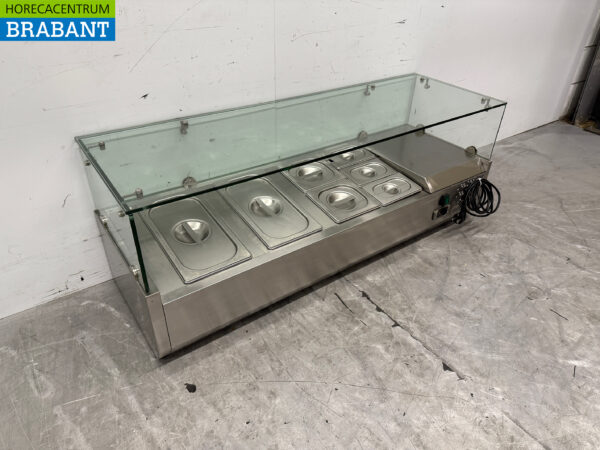 Stainless steel Top Refrigerated Display Case Saladière 4 x 1/3 GN 120 cm 230V Horeca - Image 3