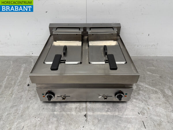 Stainless steel Double Mounted Fryer 2 x 10 liters 400V Catering