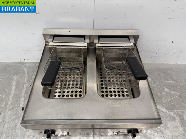 Stainless steel Double Mounted Fryer 2 x 10 liters 400V Catering - Image 4