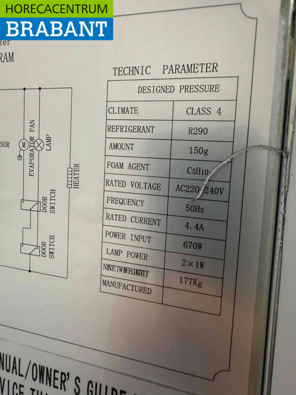 Stainless steel Combisteel Double Door Freezer 1200 liters 230V Horeca - Image 5