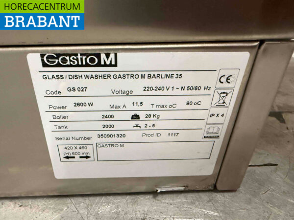 Stainless steel Gastro M Glass washer 230V Catering - Image 5