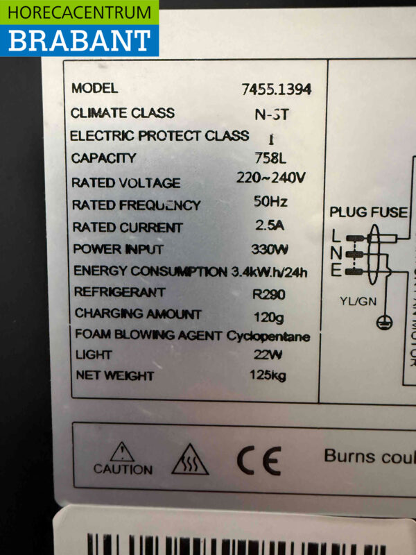Combisteel Glass door refrigerator 780 liters 230V Horeca - Image 5