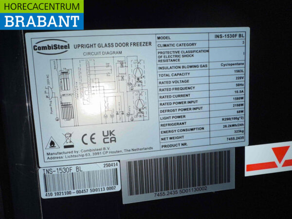 Combisteel Glass Door Freezer Freezer cabinet 1530 liters 230V Horeca - Image 4