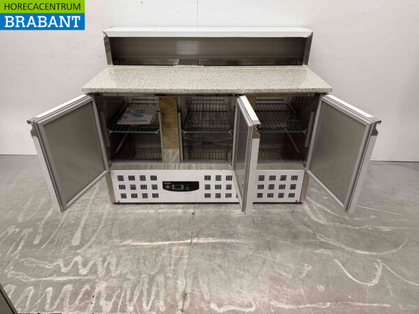 Stainless steel Combisteel Pizza workbench Pizza table 2 doors 136,8 cm 230V Horeca - Image 4