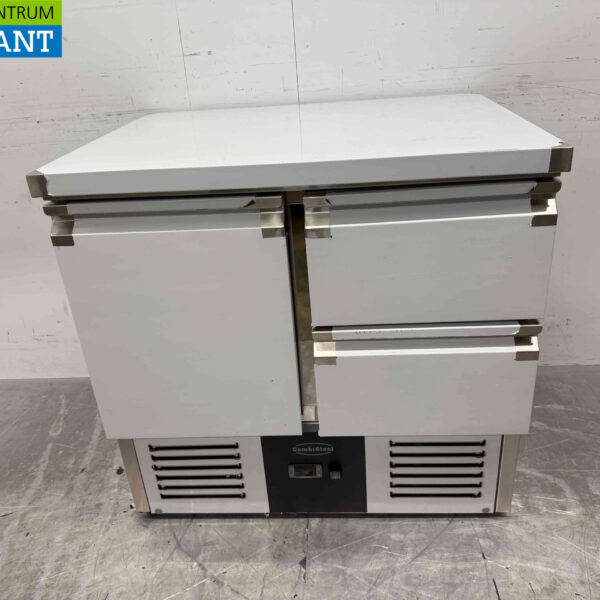 Stainless steel Combisteel Refrigerated Workbench 1 door and 2 drawers 90 cm 230V Horeca
