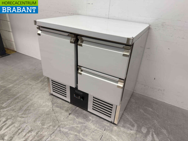Stainless steel Combisteel Refrigerated Workbench 1 door and 2 drawers 90 cm 230V Horeca - Image 2