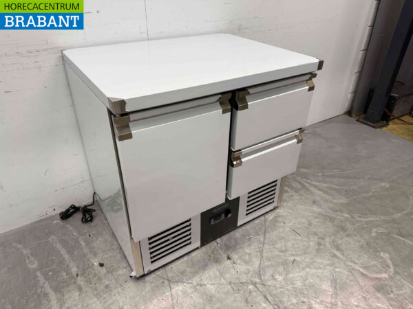Stainless steel Combisteel Refrigerated Workbench 1 door and 2 drawers 90 cm 230V Horeca - Image 3