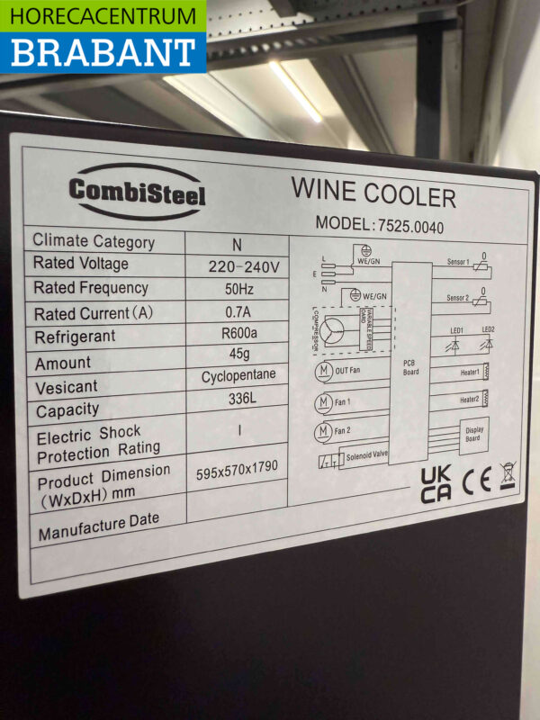 Combisteel Wine climate cabinet Wine refrigerator Wine refrigerator 122 bottles 230V Catering - Image 6