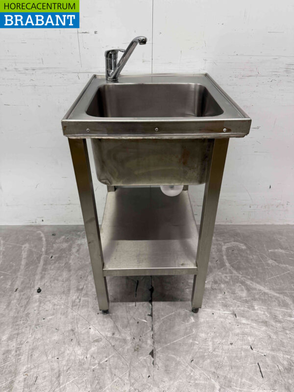 Stainless steel sink sink with faucet 50 x 60 cm Horeca
