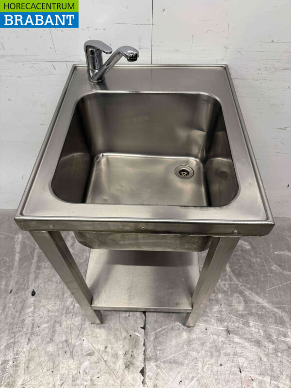 Stainless steel sink sink with faucet 50 x 60 cm Horeca - Image 4