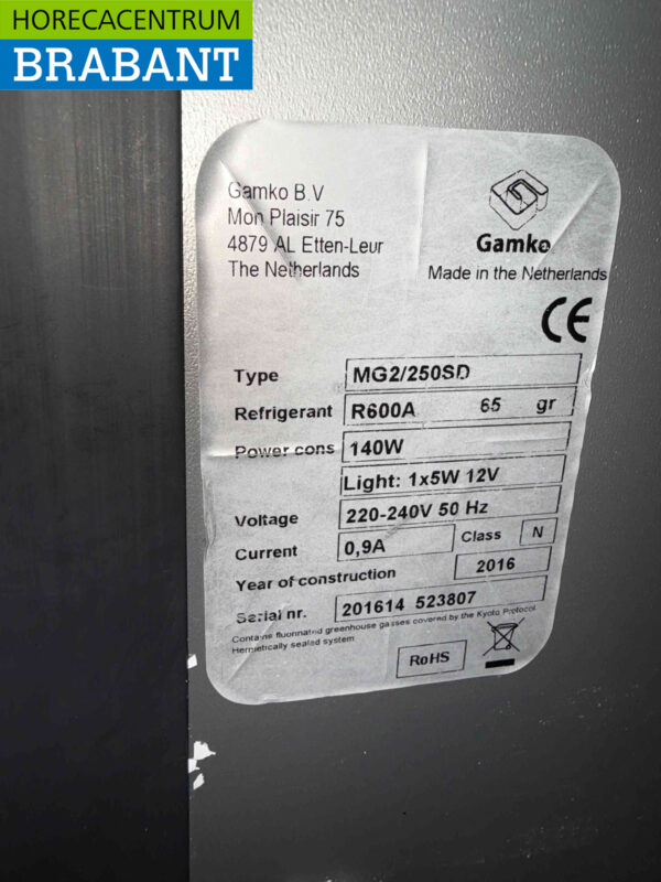 Gamko Bar Cooler 2 Glass sliding doors 90 cm 230V Catering - Image 5