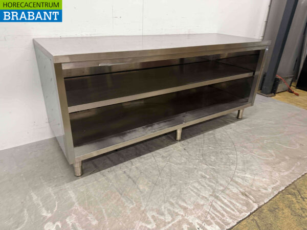 Stainless steel Worktable Work Cabinet 200 cm Catering - Image 2