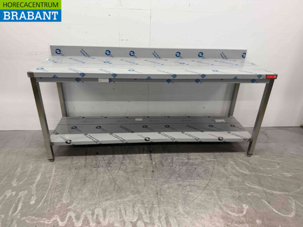 Gastro M stainless steel Worktable with undershelf 200 x 60 x 88 cm Catering