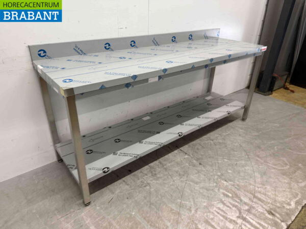 Gastro M stainless steel Worktable with undershelf 200 x 60 x 88 cm Catering - Image 2