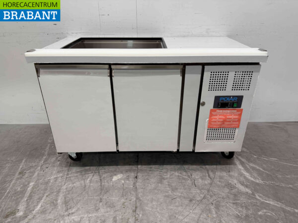 Polar CT393 stainless steel Refrigerated Workbench 2 doors 136 cm 230V Catering